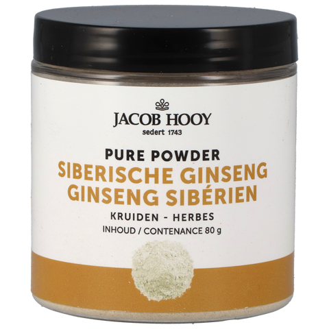 Jacob Hooy Siberische Ginseng Pure Poeder - 80gr